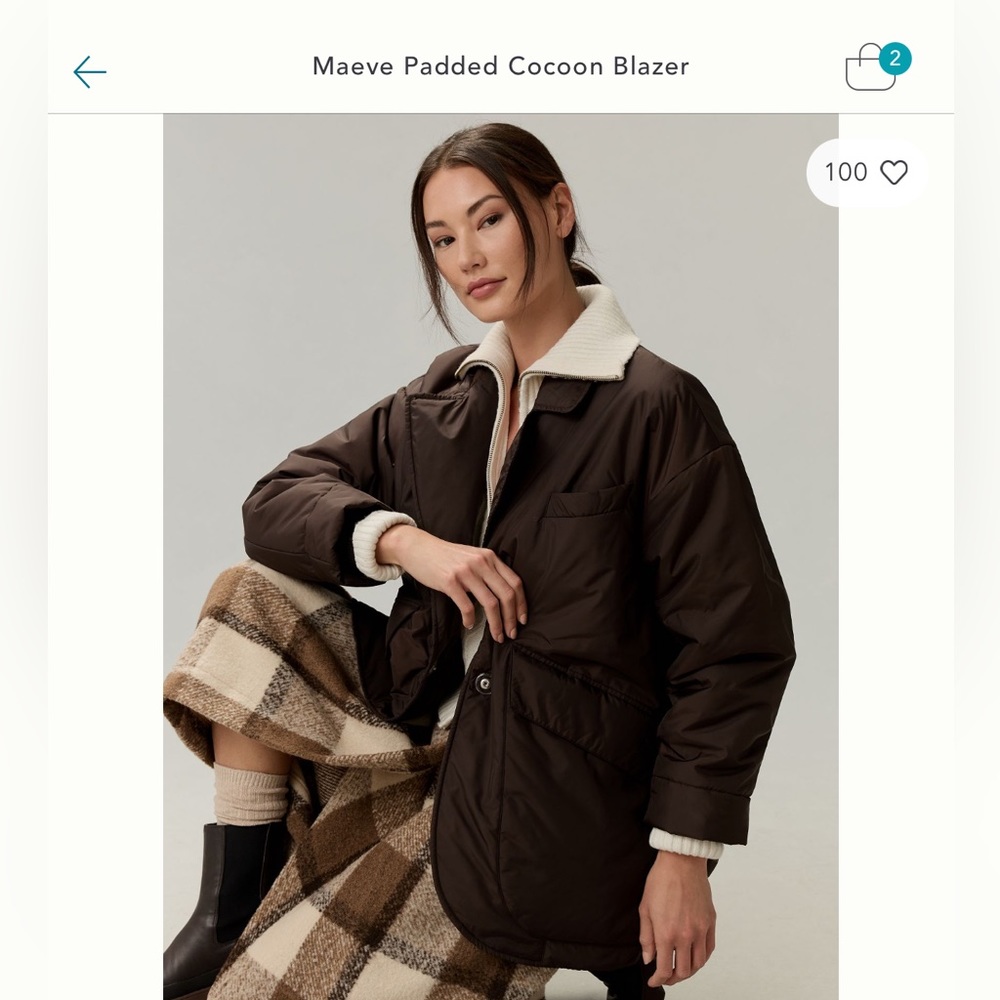 Anthropologie Maeve Padded Cocoon Blazer (Women’s Large)